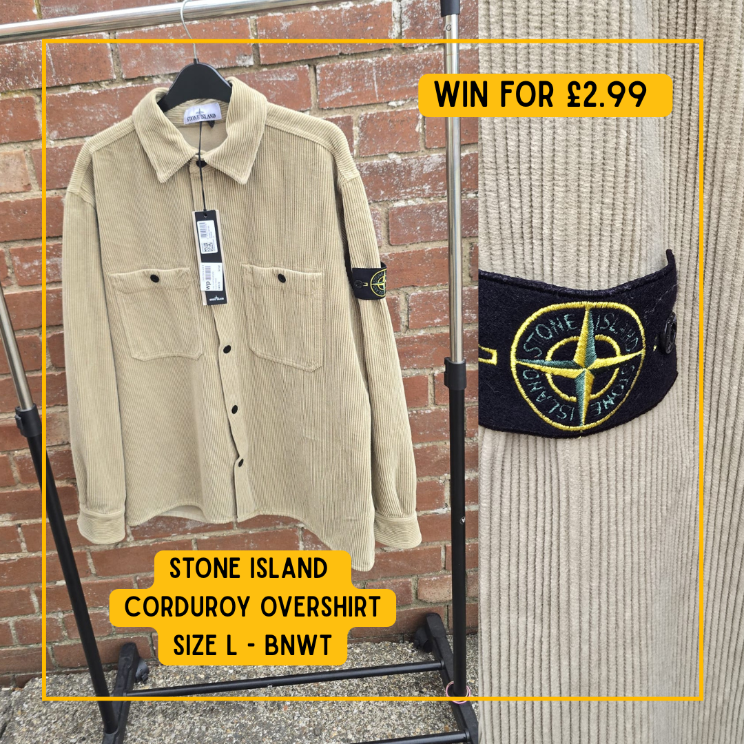 Stone Island Cord Overshirt Size L - BNWT
