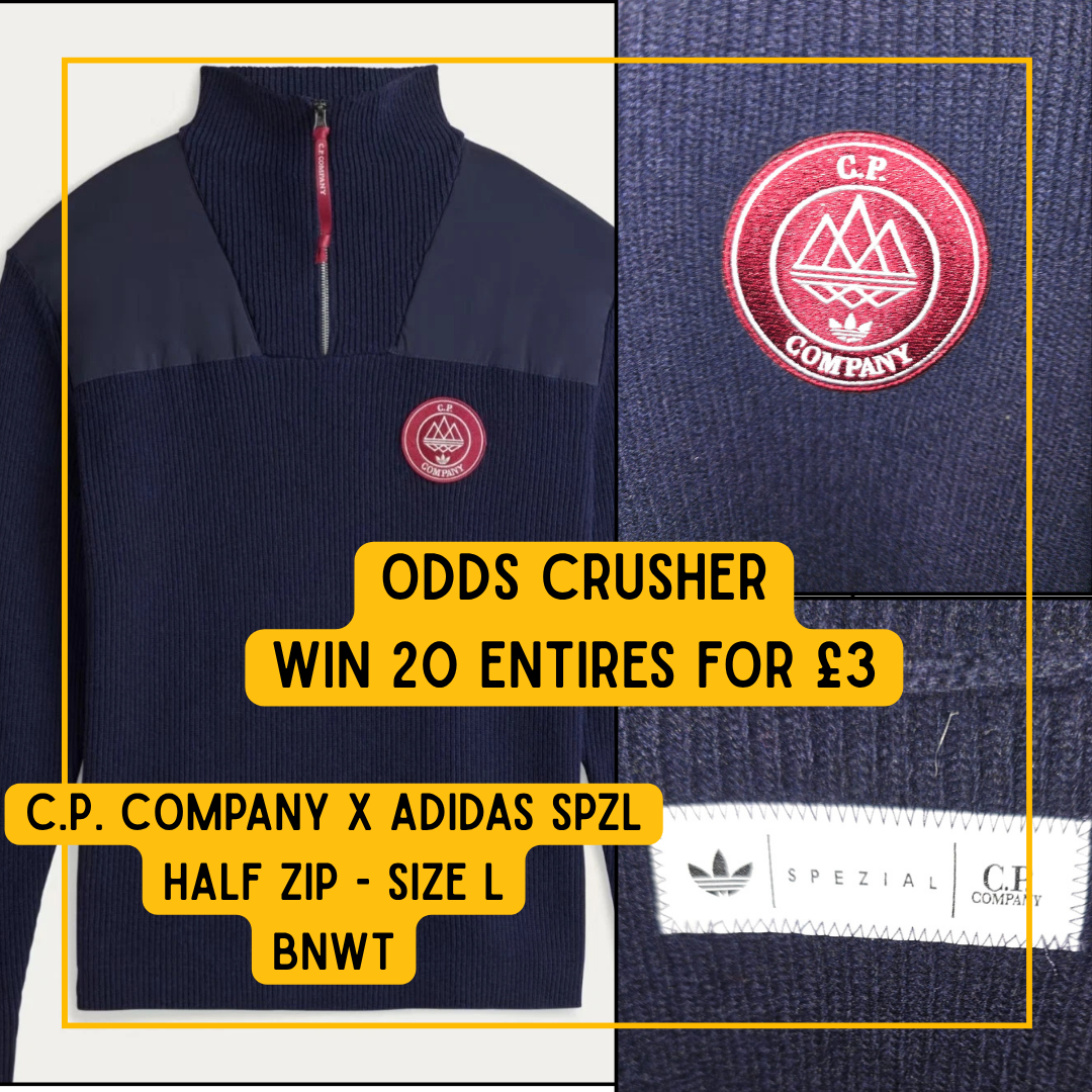 ODDS CRUSHER - Win 20 Entries into the C.P. Company x adidas SPZL Half zip!