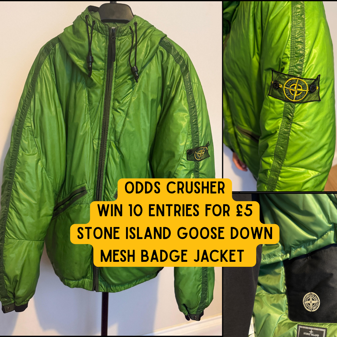 ODDS CRUSHER - Win 10 Entries Into the Stone Island Goose down Mesh Badge Jacket!