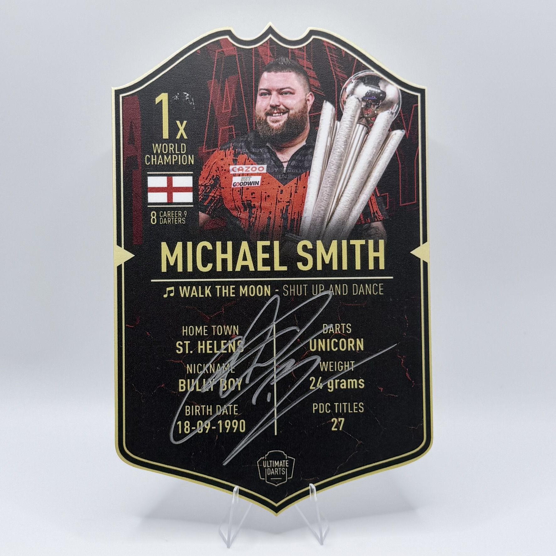 RARE HAND SIGNED MICHAEL SMITH 1 X WORLD CHAMPION ULTIMATE CARD