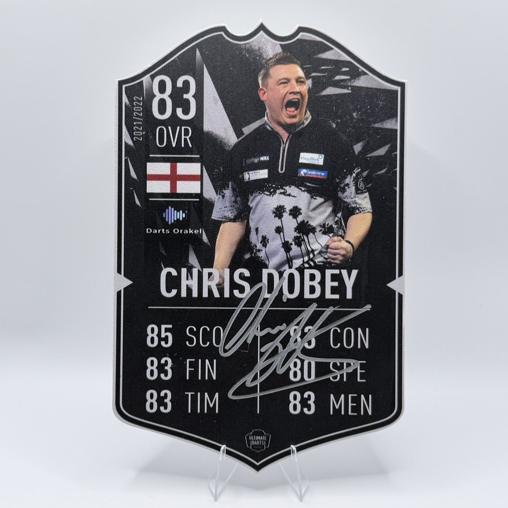 RARE HAND SIGNED CHRIS DOBEY OVER 83 ULTIMATE CARD