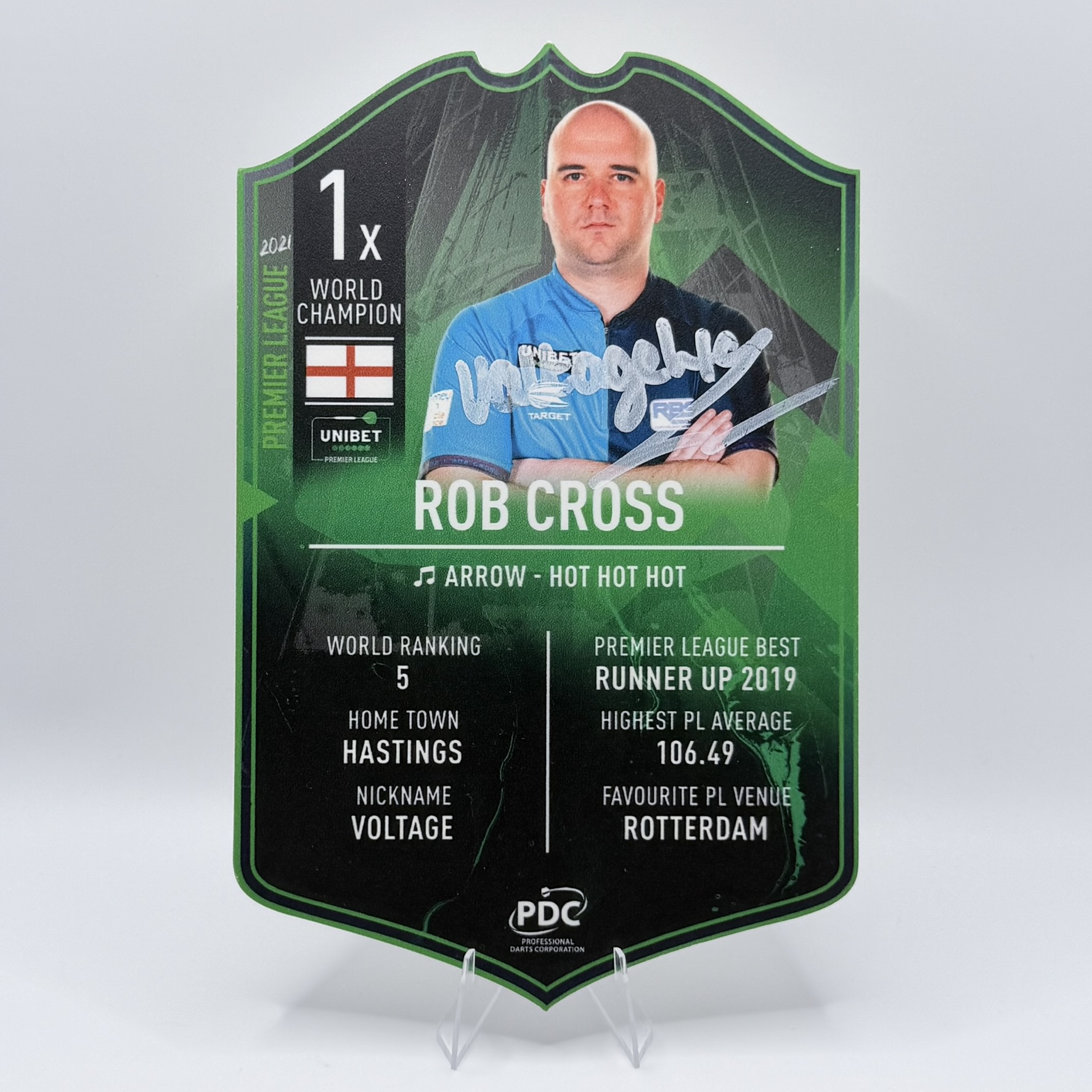 RARE HAND SIGNED ROB CROSS 1 X WORLD CHAMPION ULTIMATE CARD