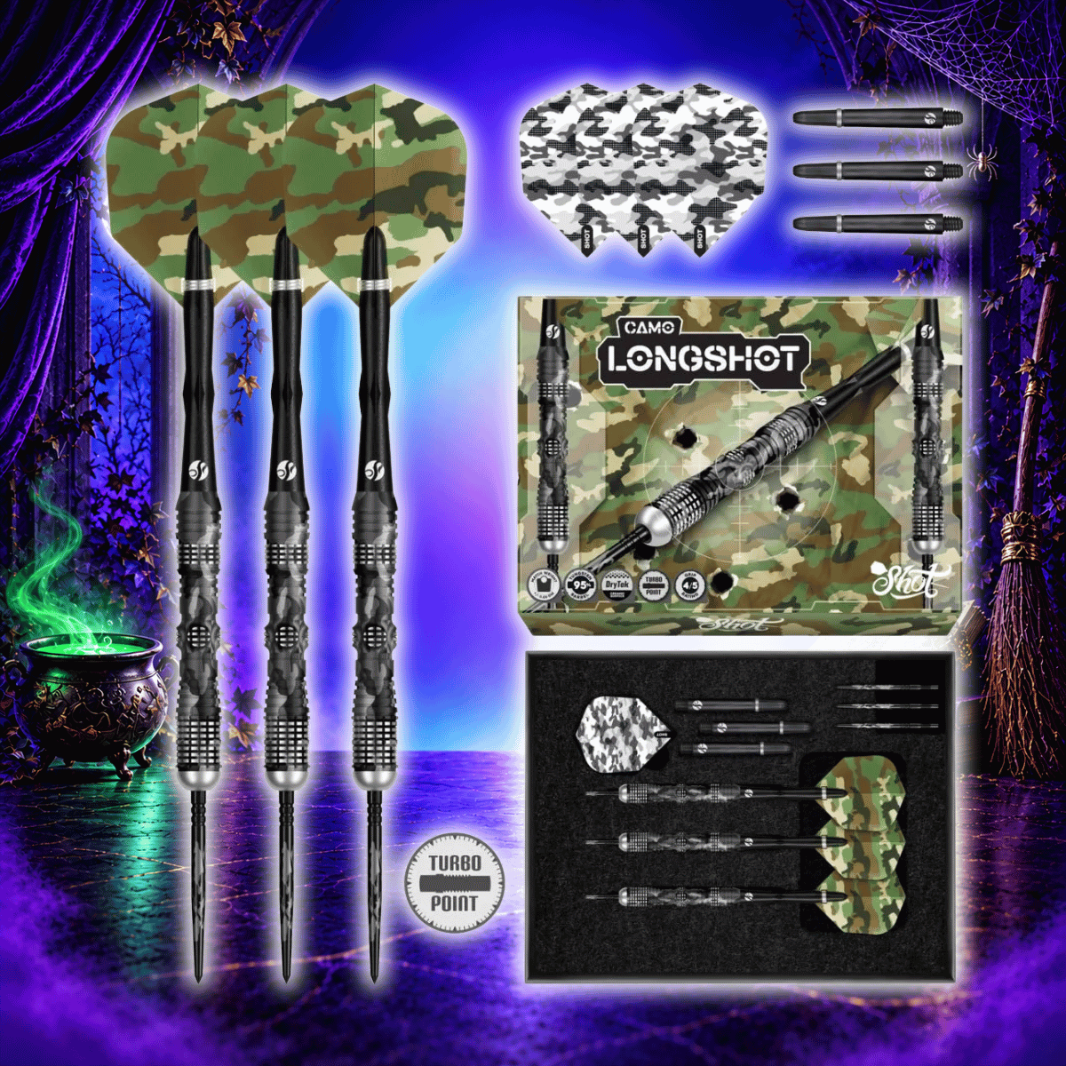NEW SHOT CAMO LONGSHOT TP 95% DARTS