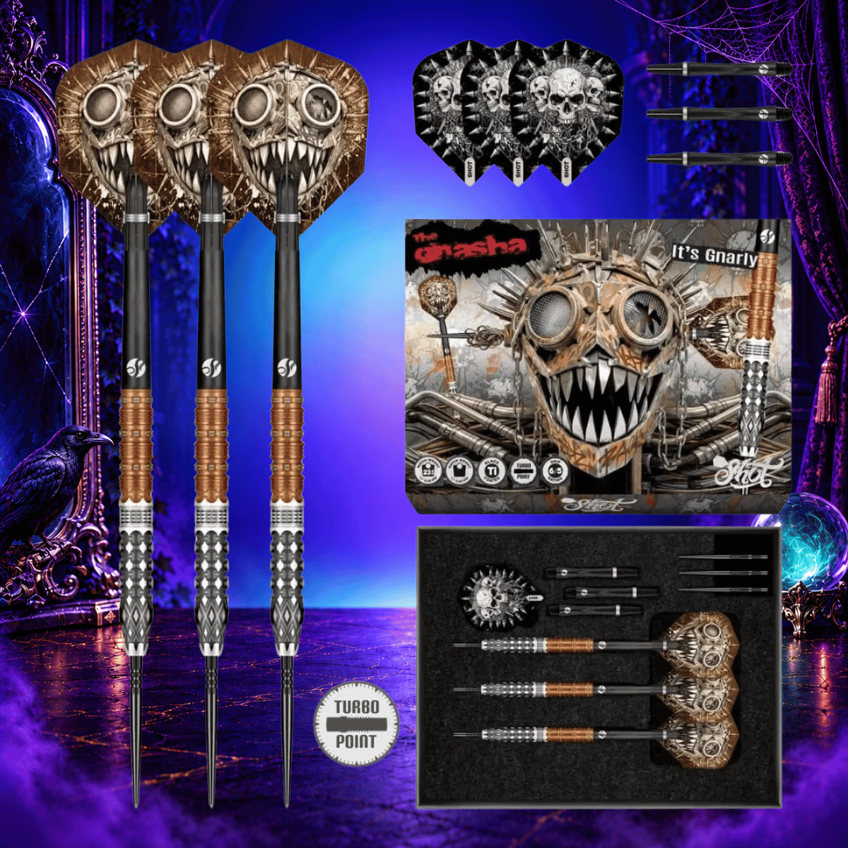 💀 SHOT GNARLY GNASHA 95% TUNGSTEN DARTS · JUST 89p!
