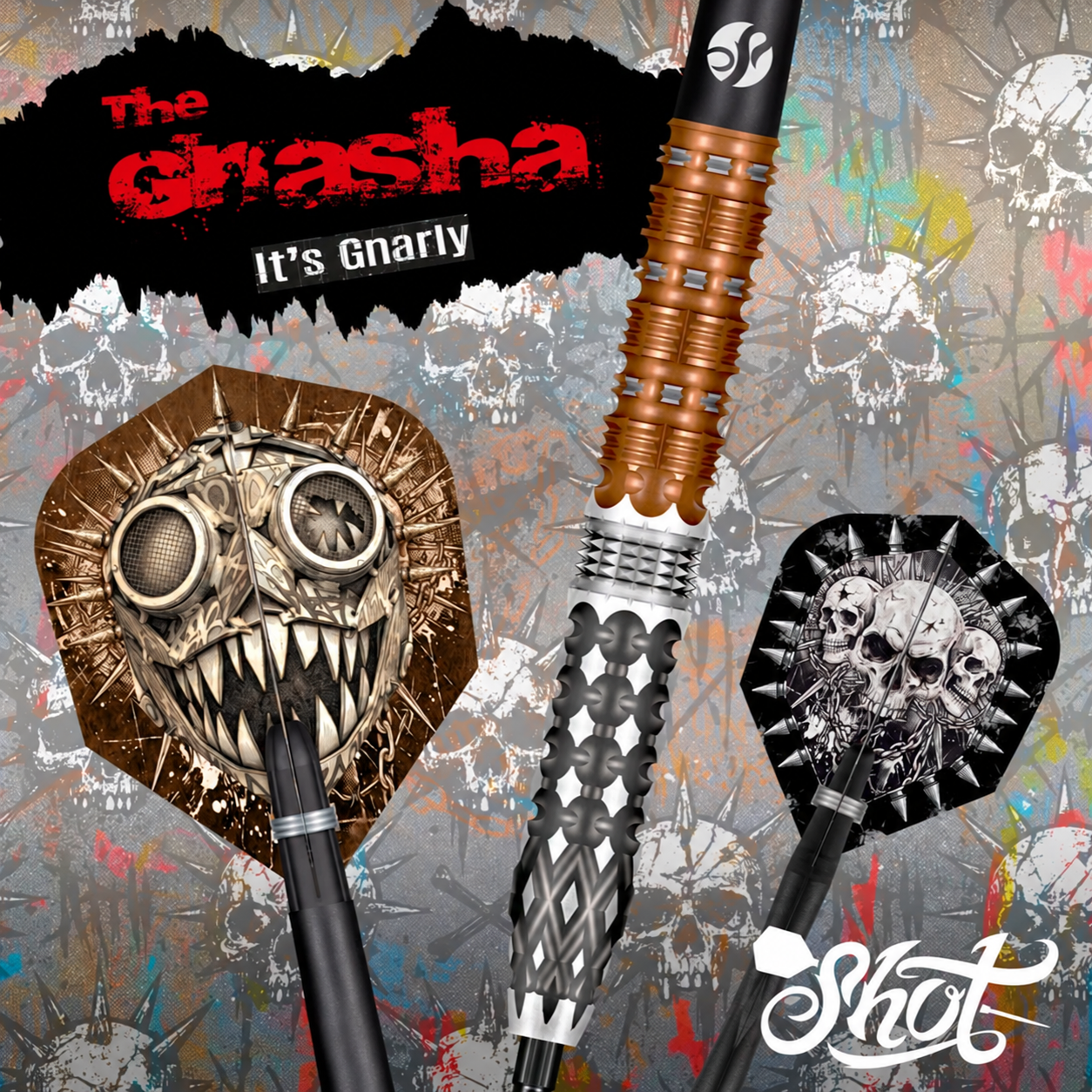 💀 SHOT GNARLY GNASHA 95% TUNGSTEN DARTS · JUST 89p!