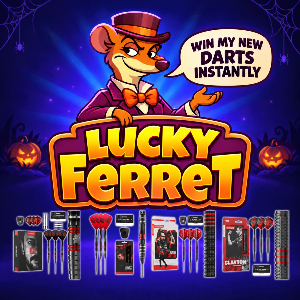 🍀🎯 LUCKY FERRET • WIN JONNY CLAYTON’S NEW DARTS INSTANTLY • JUST 38p!