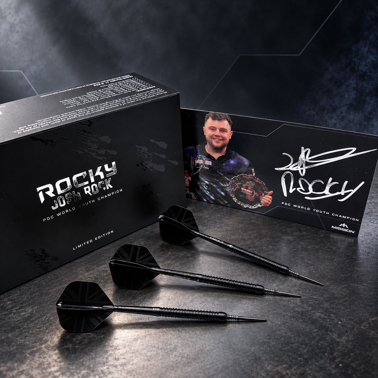 RARE HAND SIGNED JOSH ROCK WORLD YOUTH CHAMPION LIMITED EDITION DARTS