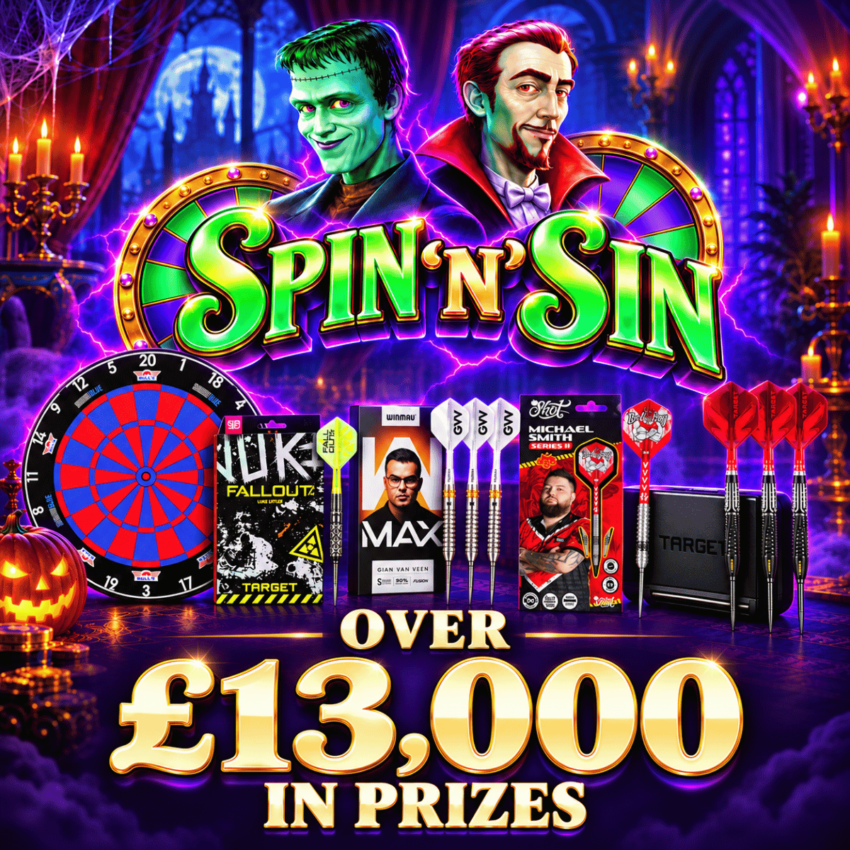 🧛🎡 SPIN ’N’ SIN • OVER £13,000 IN INSTANT WIN PRIZES • JUST 29p!