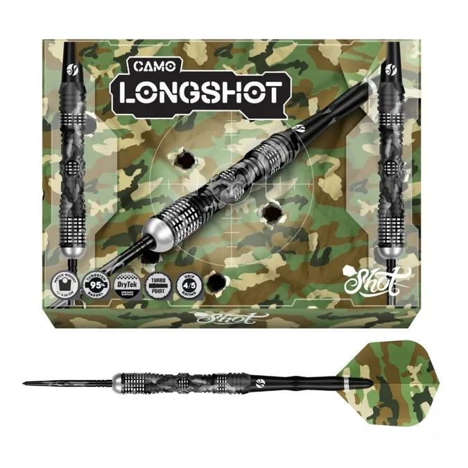 NEW SHOT CAMO LONGSHOT TP 95% DARTS