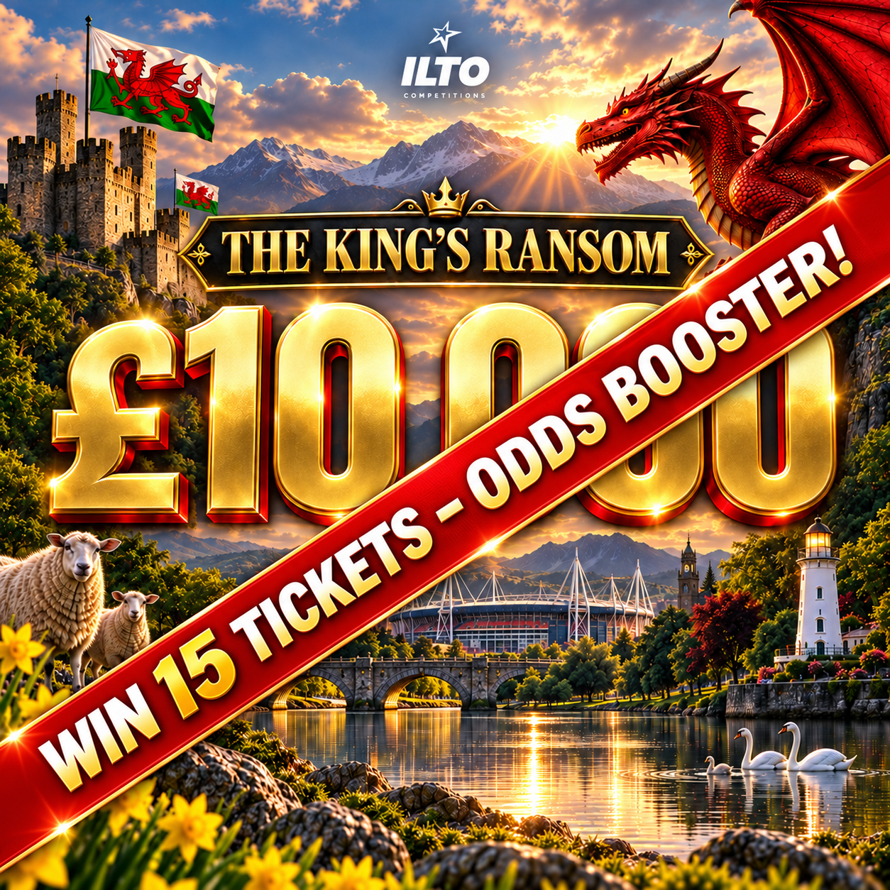 THE KING'S RANSOM– 15 TICKET ODDS BOOSTER!