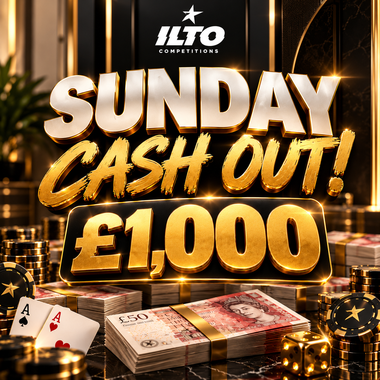 Sunday Cash Out - £1,000 Tax Free Cash
