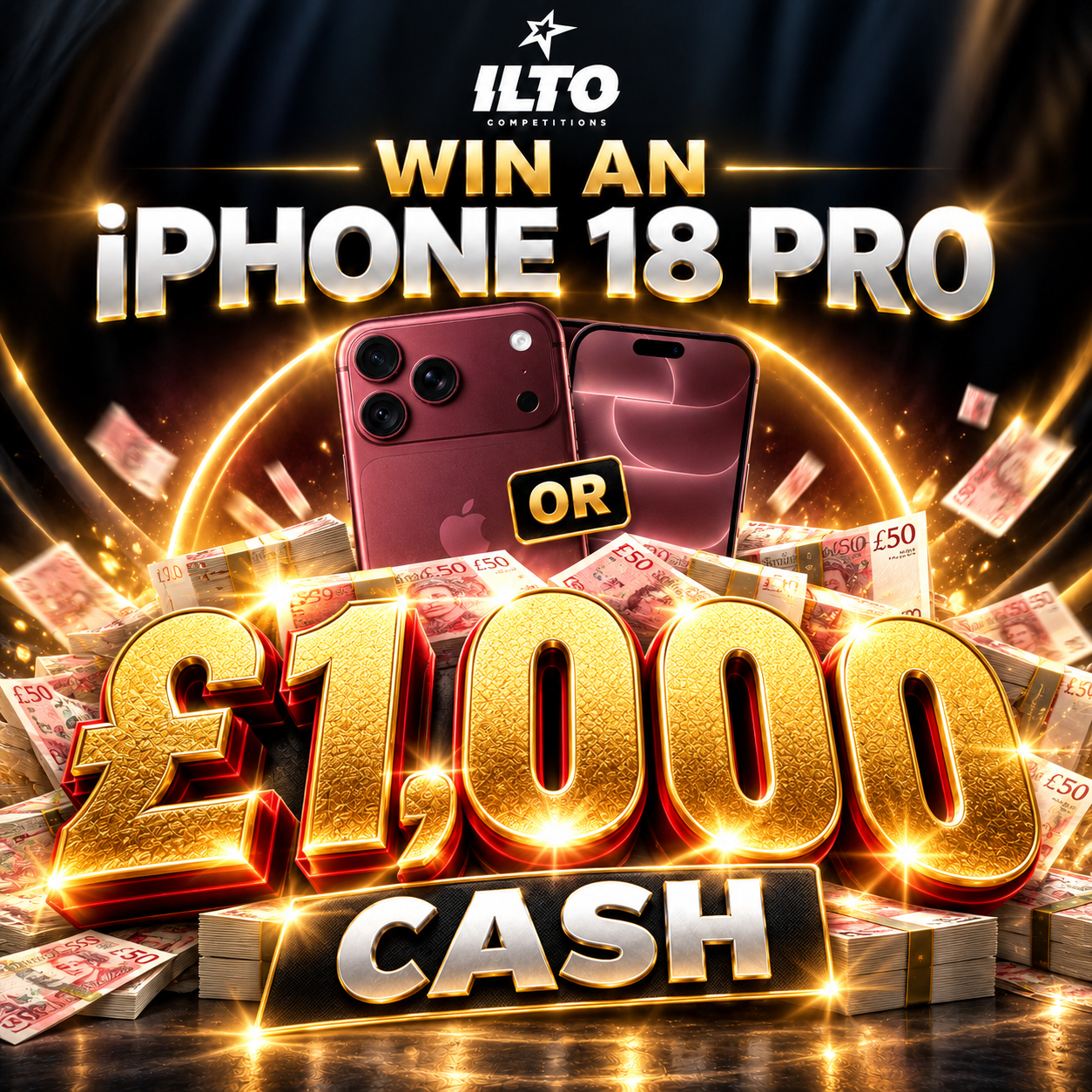 £1,000 Cash or iPhone 18 Pro