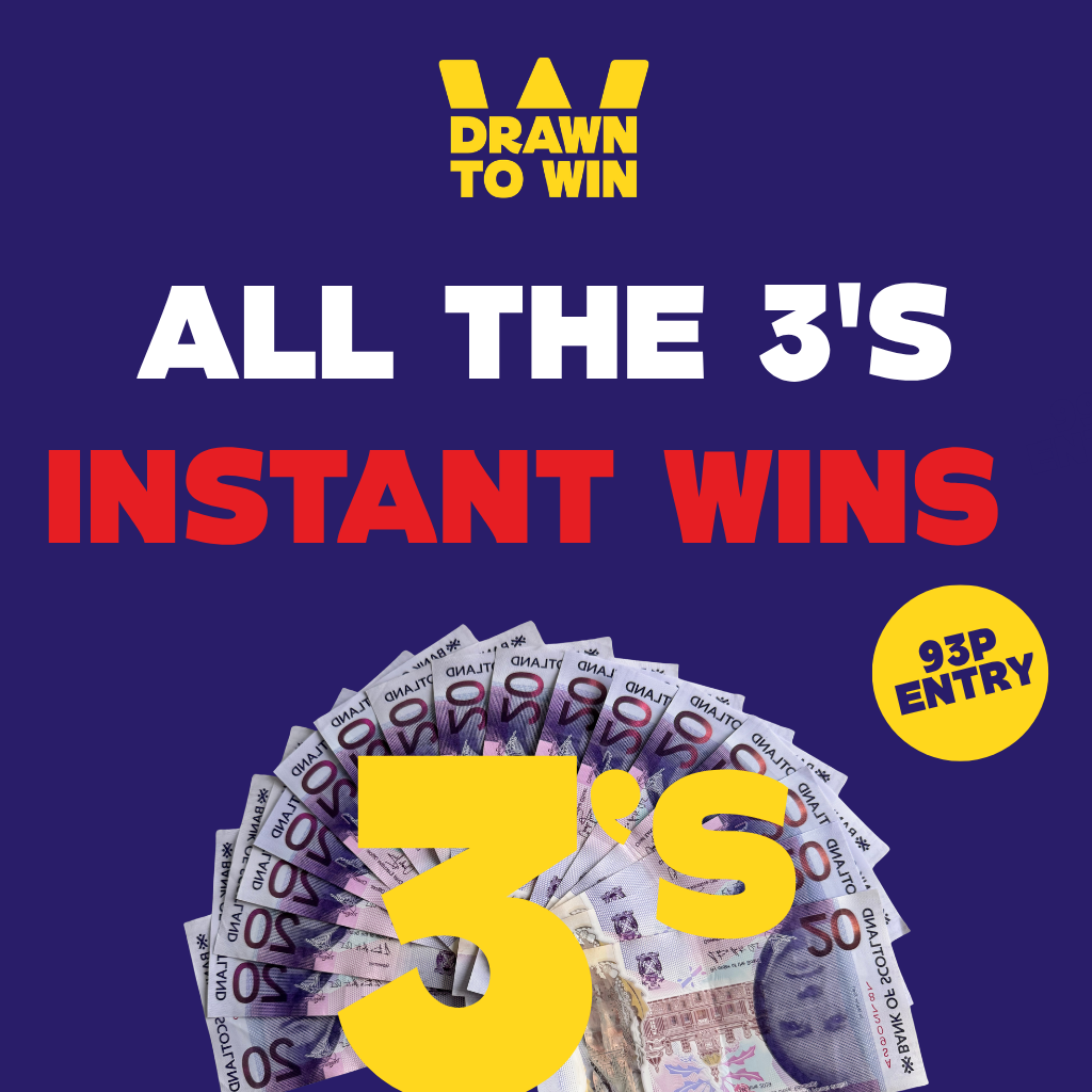 £3,333 Prize Pool - All The 3's Instant Win Competition