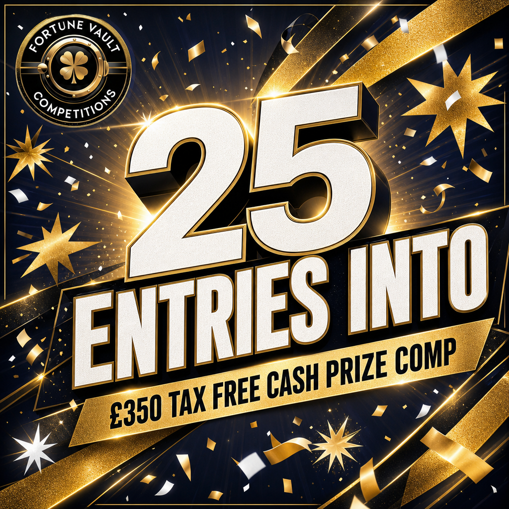 WIN 25 ENTRIES INTO OUR TAX FREE CASH COMPETITION!! 99P PER PLAY!