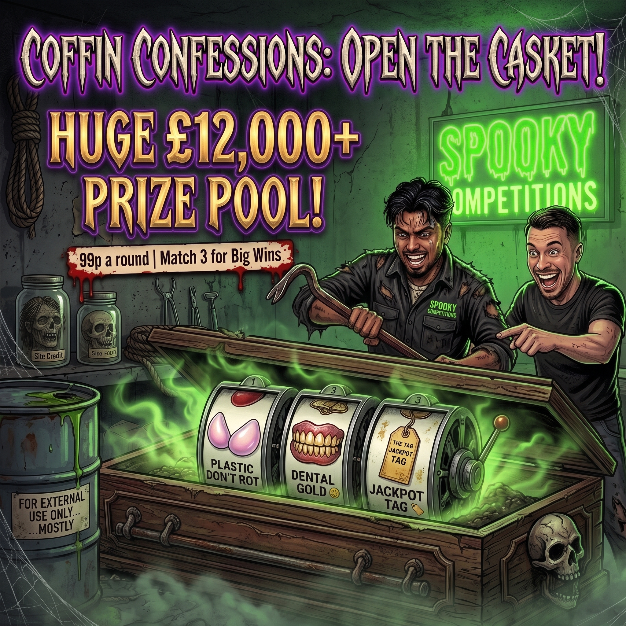 ⚰️ COFFIN CONFESSIONS: OPEN THE CASKETS 💀 £12,000+ PRIZE POOL 🪦 JUST 99p A ROUND! 👻