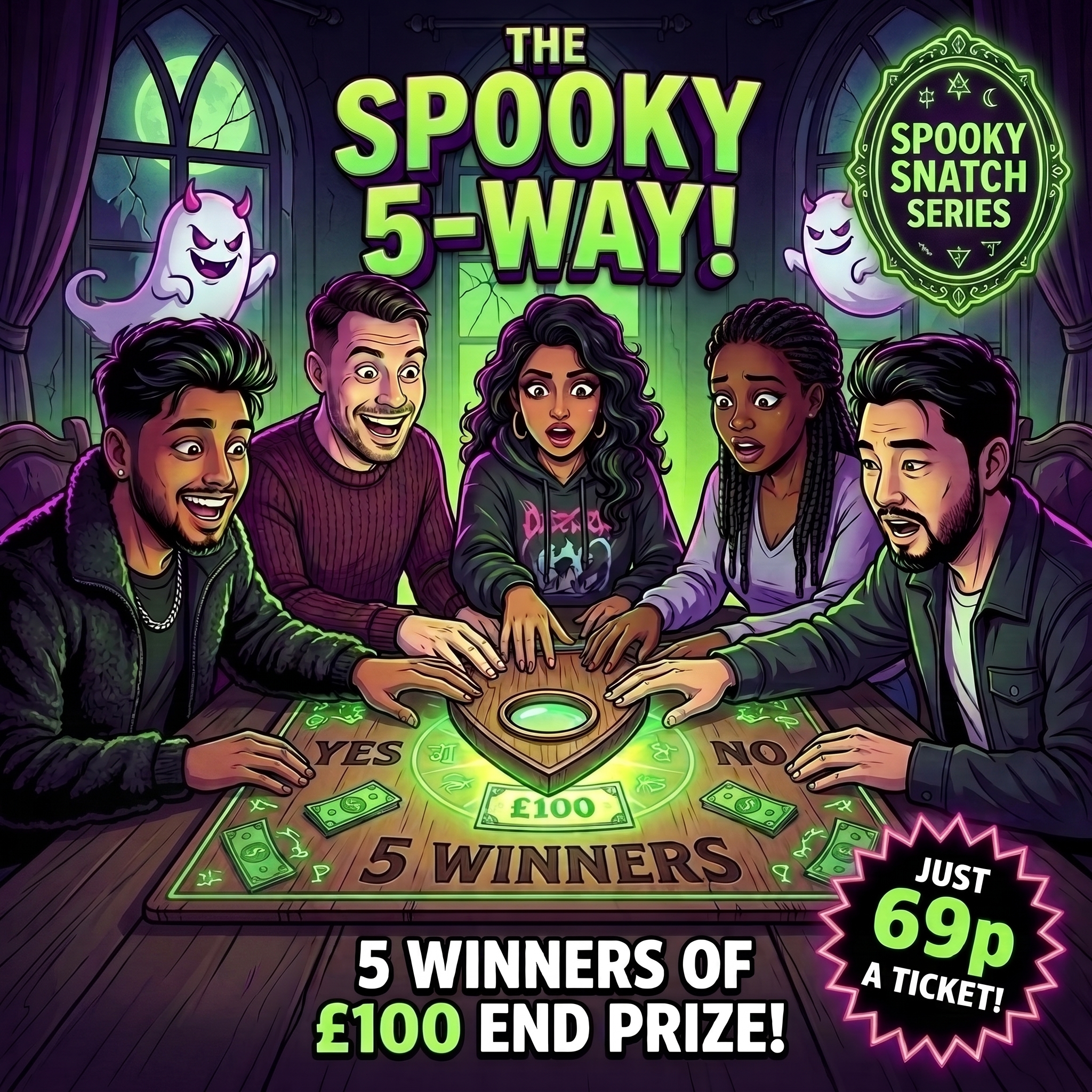 THE SPOOKY 5-WAY! | 5 x £100 Cash End Prizes | 69p A TICKET! 👻⚡🔮
