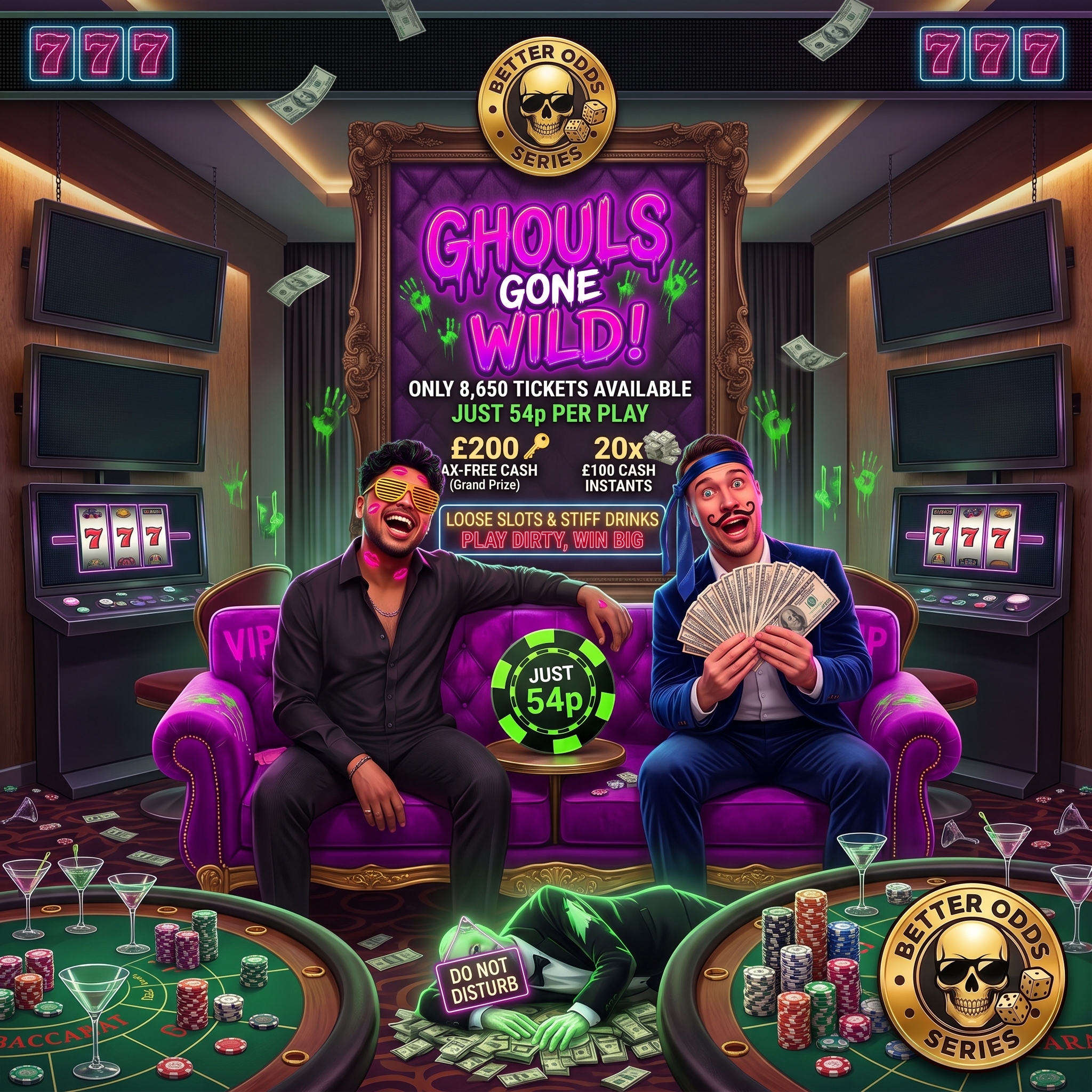 GHOULS GONE WILD! | £200 End Prize | 20x £100 Cash Instants | Just 54p!🔞🎲🔥