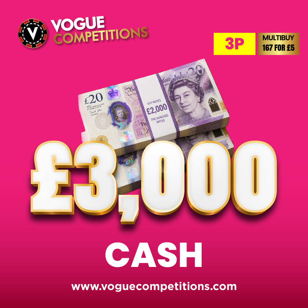 Win £3,000 Cash for 3p