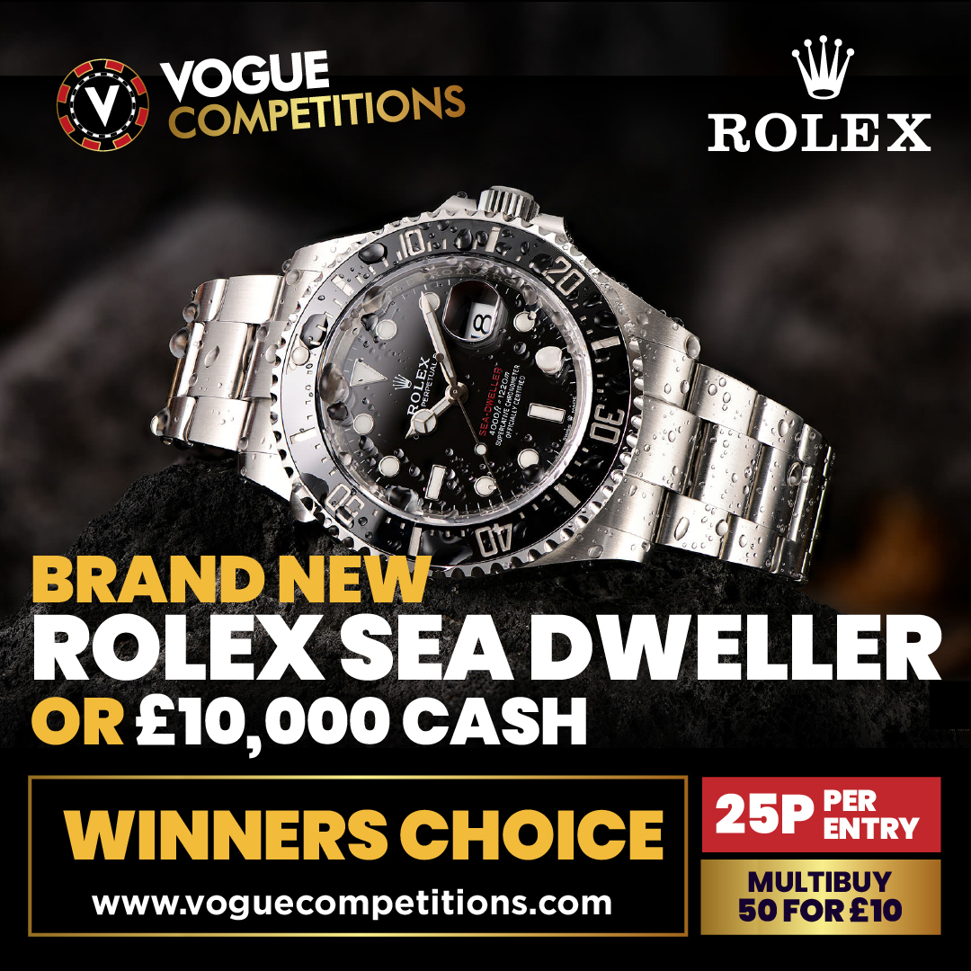 Win a Brand New Rolex Sea-Dweller or £10,000