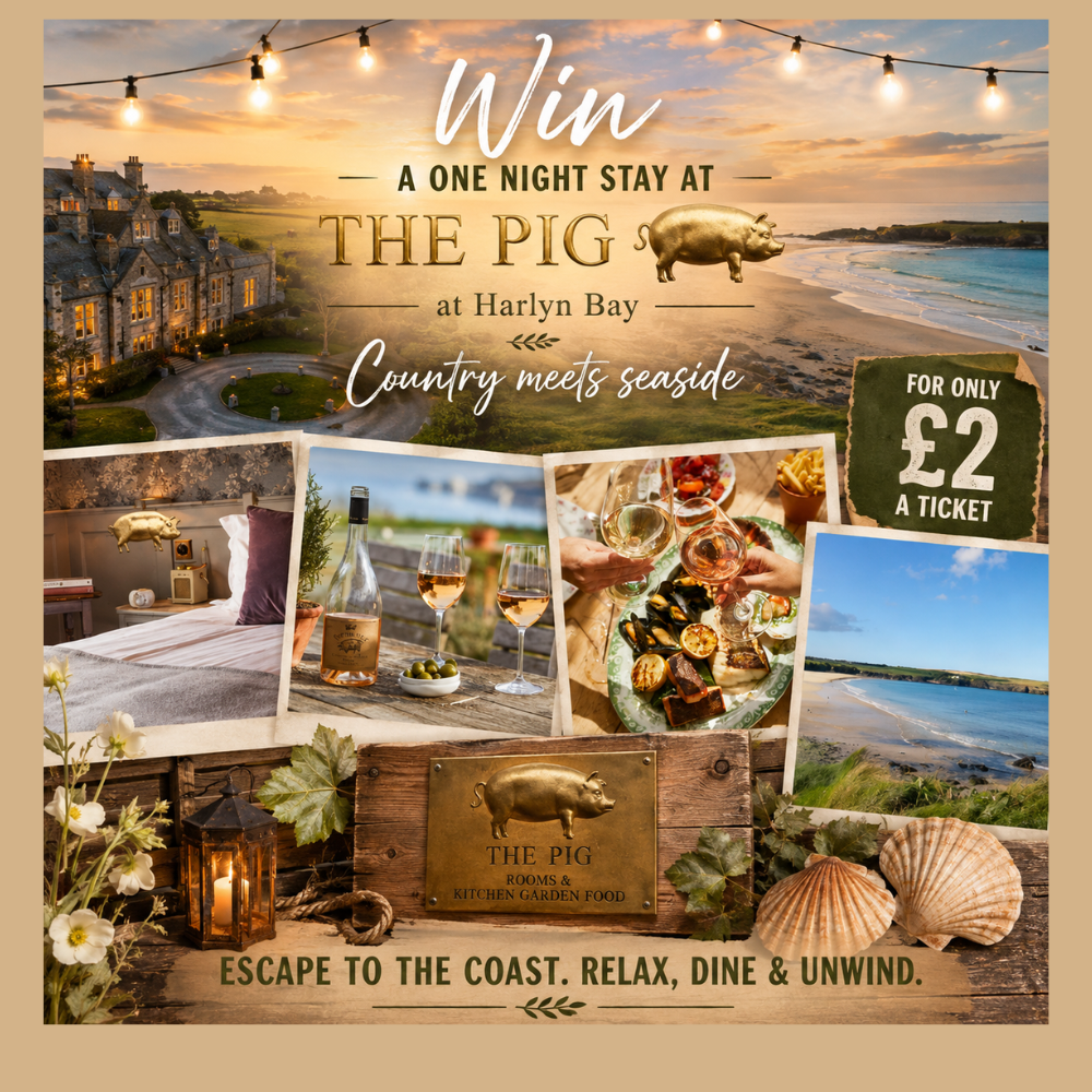💗 WIN a night at the Pig Hotel in Harlyn Bay, Cornwall (CASH ALT available) 🐦‍🔥