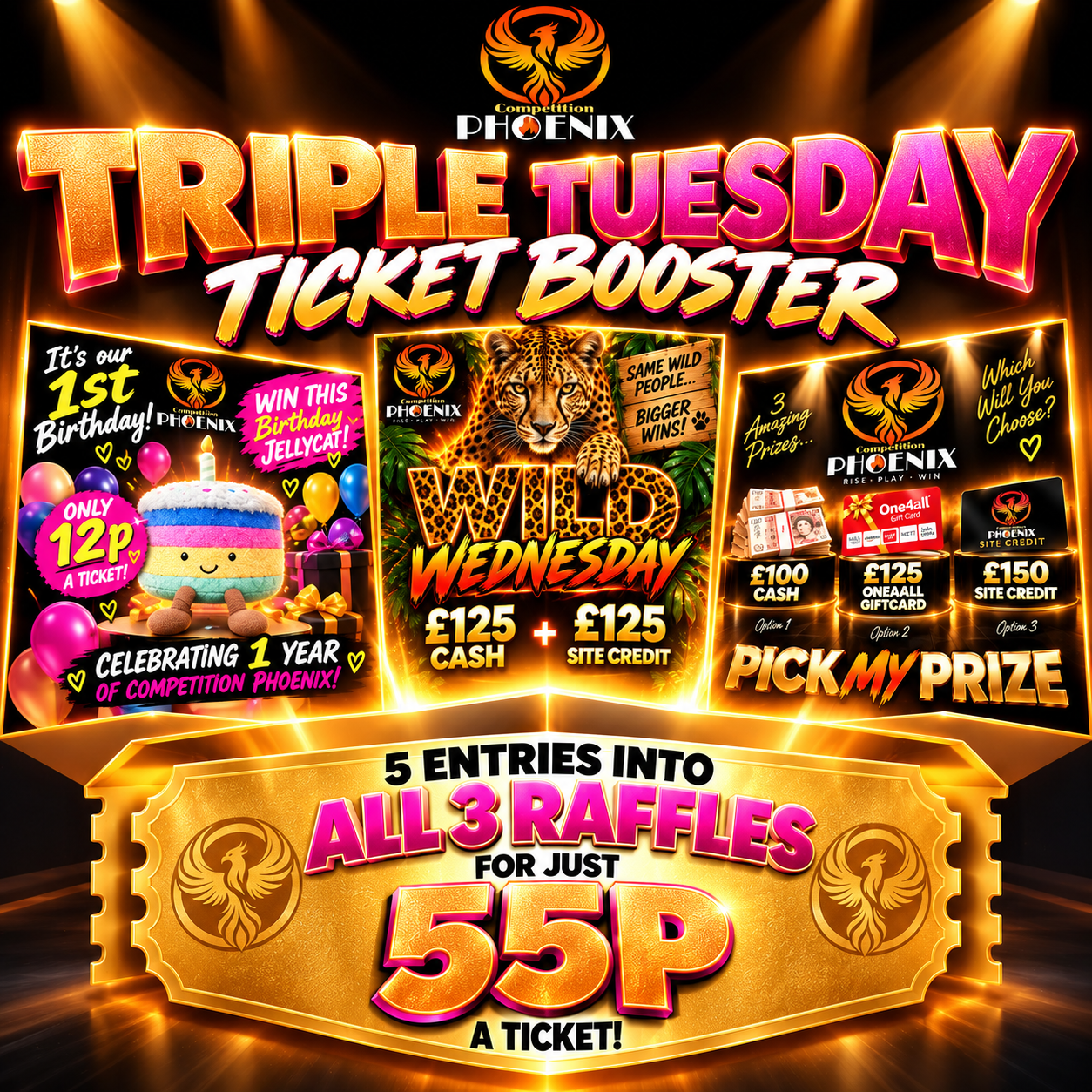 🎫 The 'TTT' Win 5 entries into all 3 raffles 🎫