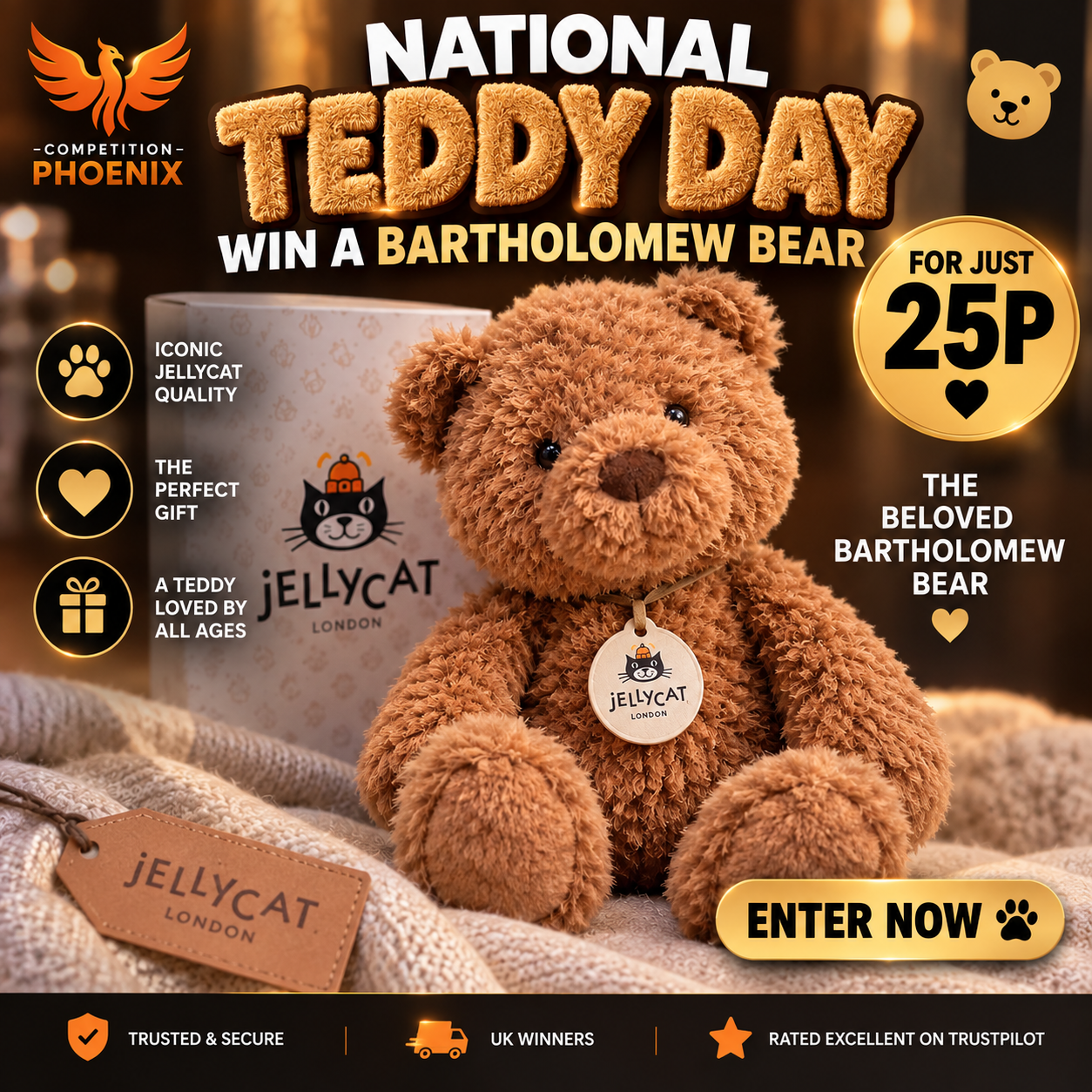 🐻 National Teddy day - win a jellycat Bartholomew Bear 🐻