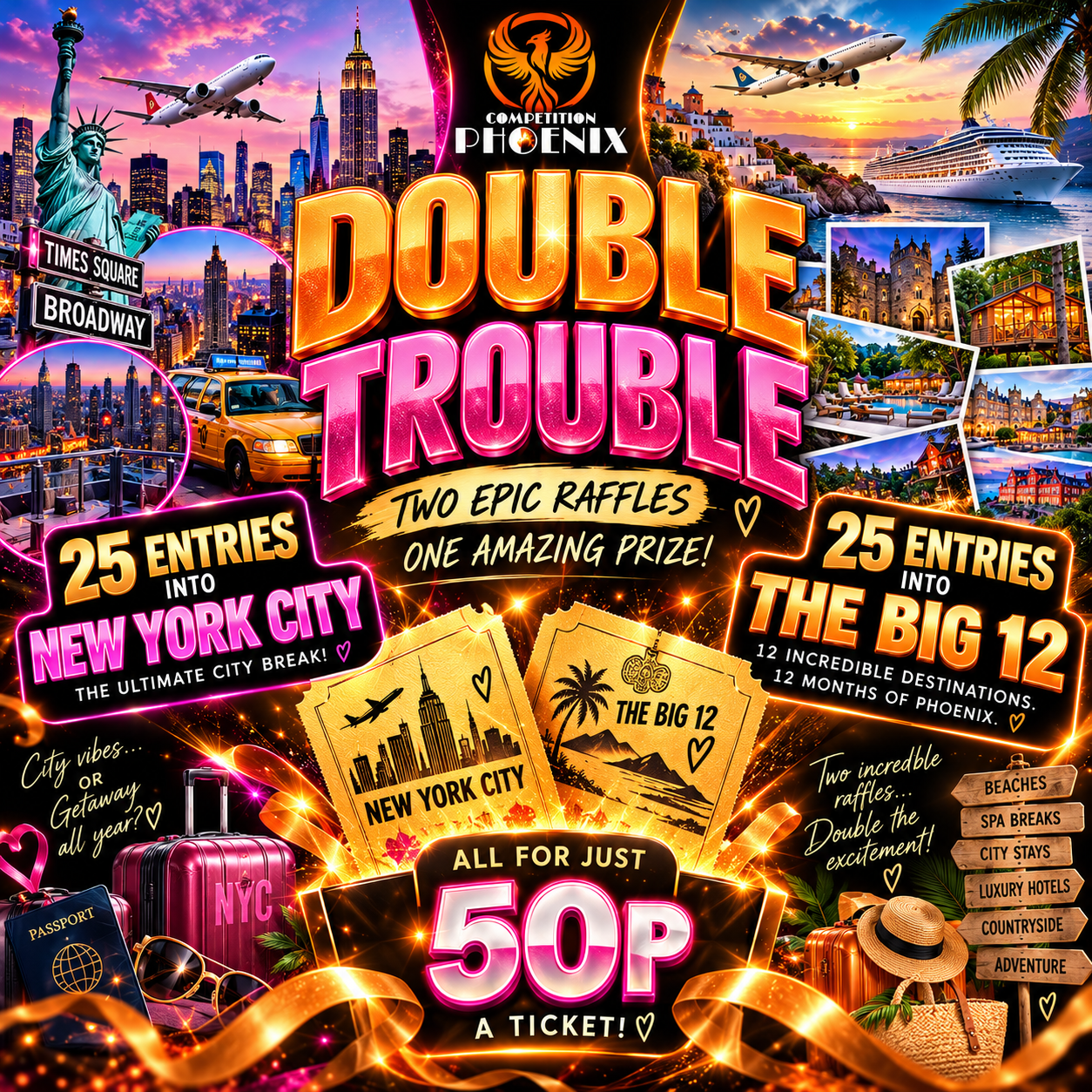 🗽Win 25 entries into 'NYC' PLUS 25 entries into 'THE BIG 12' 🎁