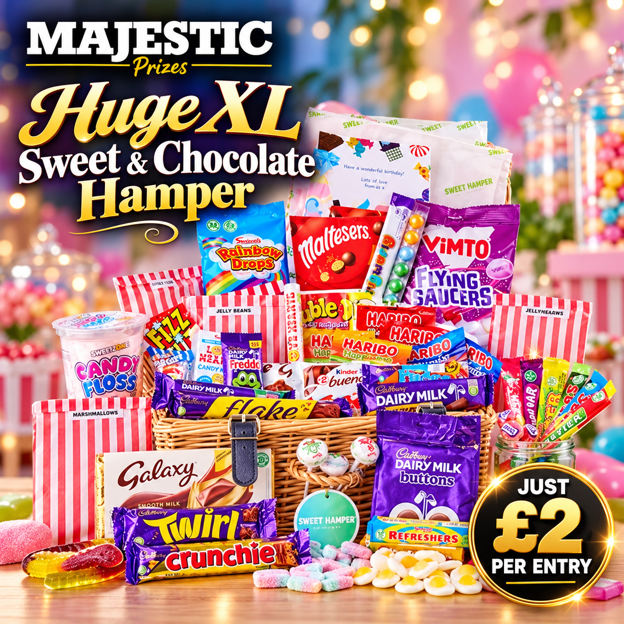 Win a Huge XL Sweet & Chocolate Hamper Worth £69.50! 🍫🍬🍭 Description
