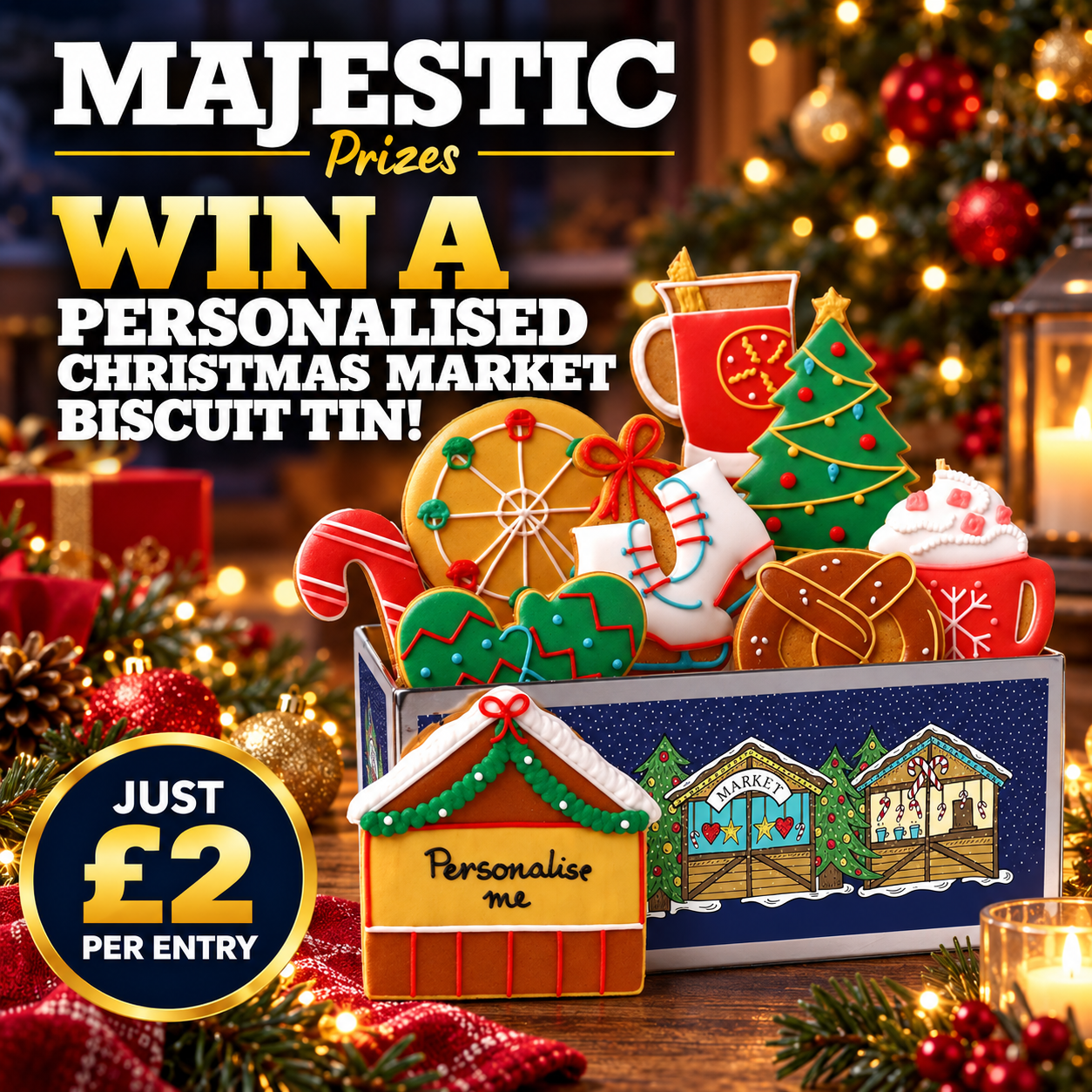 Win a Biscuiteers Personalised Christmas Market Biscuit Tin! 🎄🍪