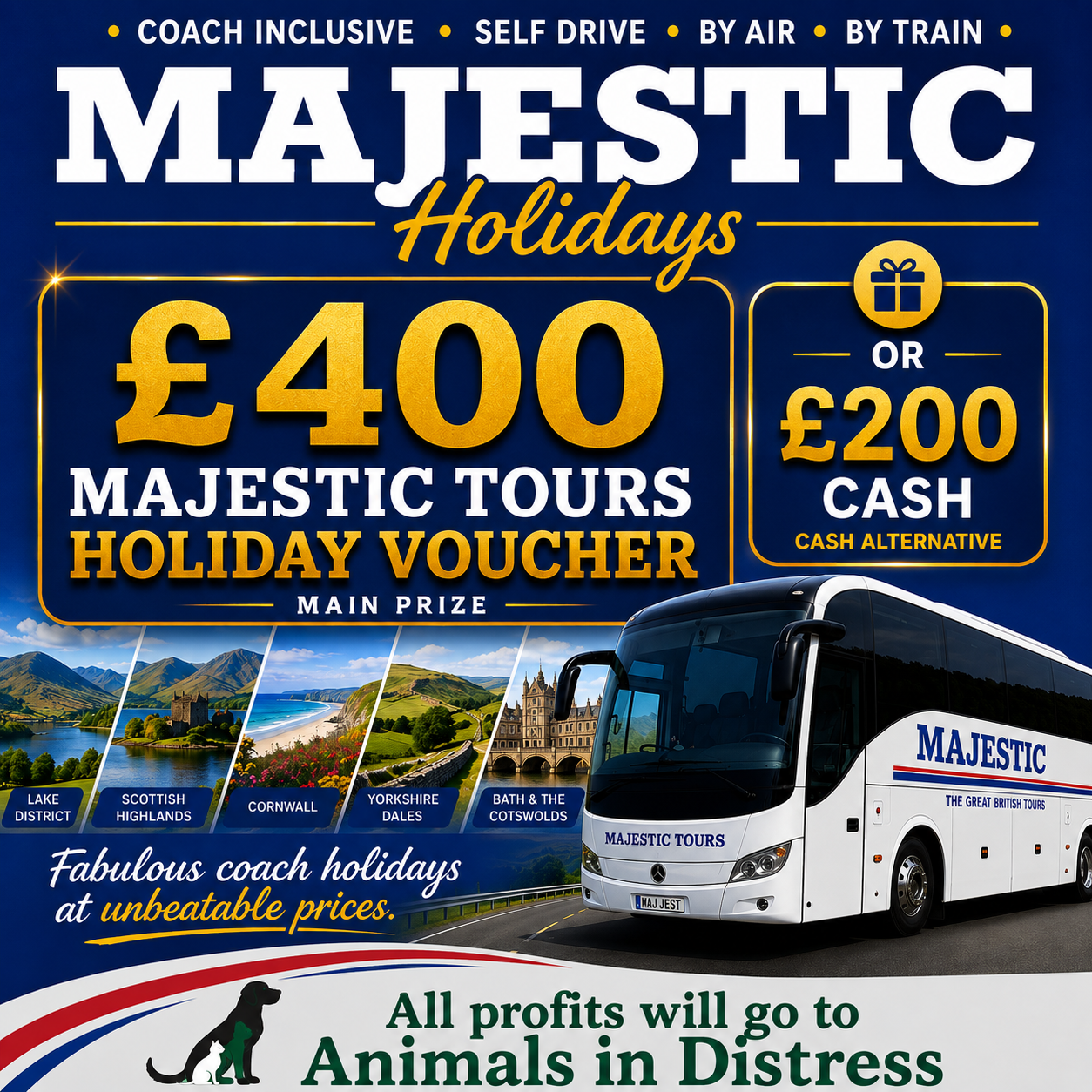 £400 Majestic tours holiday voucher or (£200 cash)