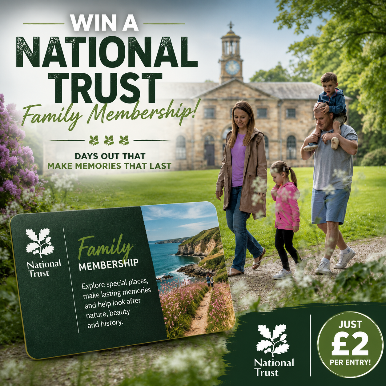 Win a Year's National Trust Family Membership Worth £176.40!