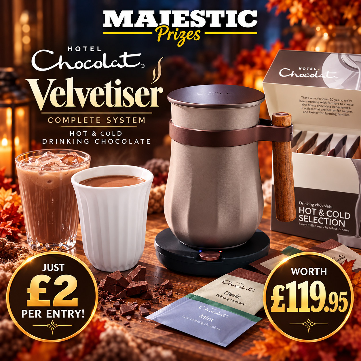 Hotel Chocolat Velvetiser – Complete Hot & Cold Chocolate System – Worth £119.95