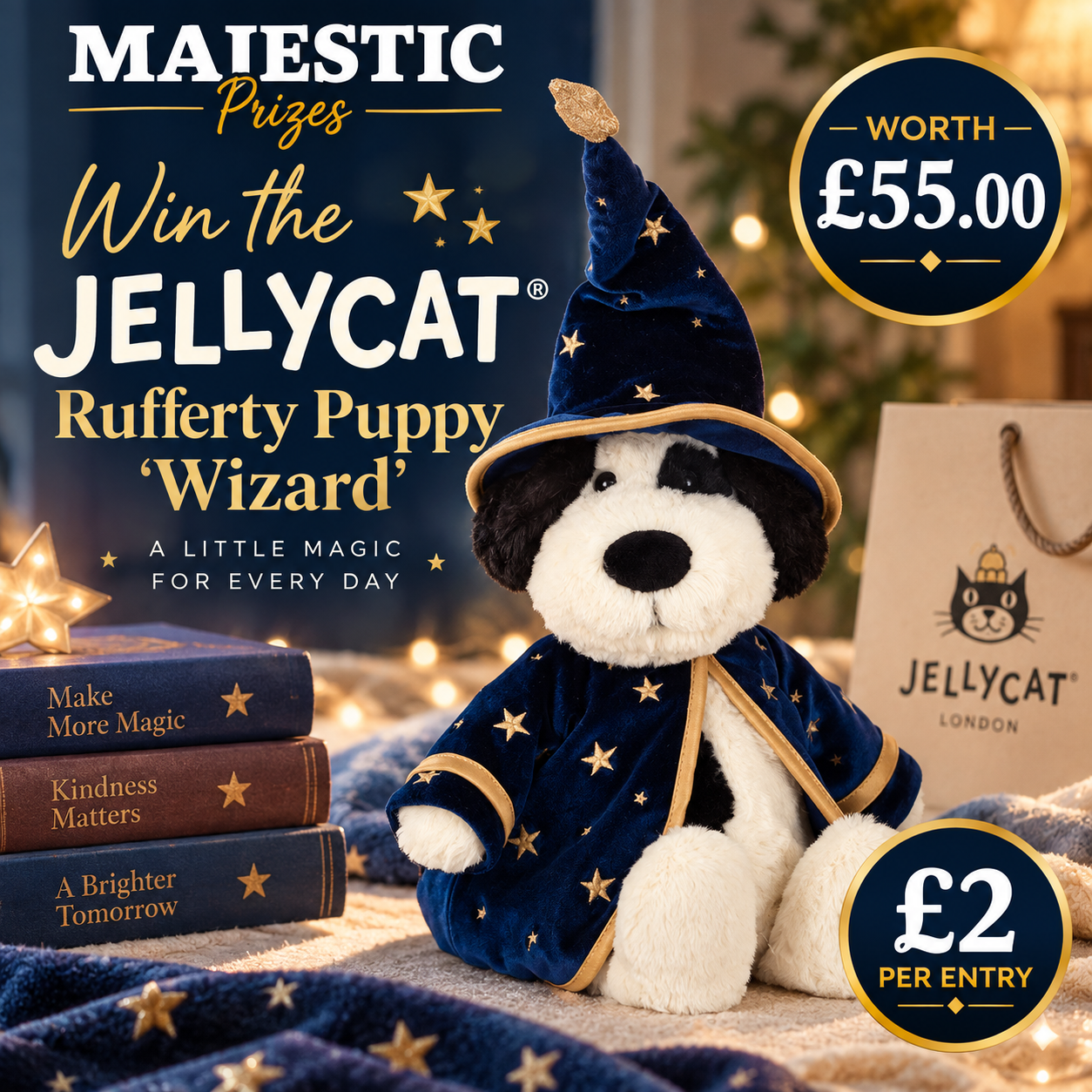 Win a Jellycat Rufferty Puppy ‘Wizard’ – Worth £55!