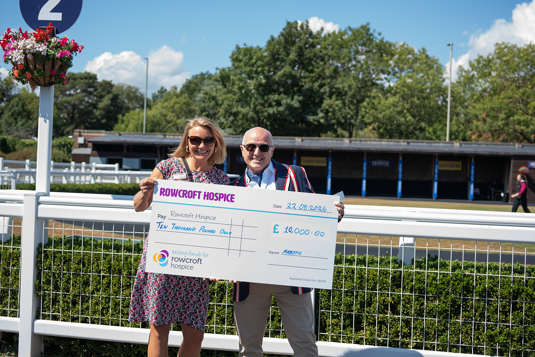 Majestic Group proudly presents a cheque for £10,000 to Rowcroft Hospice, raised through our fundraising efforts in support of the incredible care they provide across South Devon.