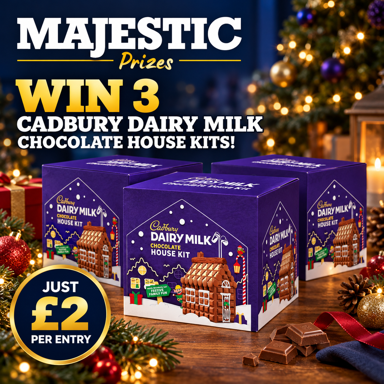 Win 3 Cadbury Dairy Milk Christmas Chocolate House Kits – Worth £42! 🎄🍫