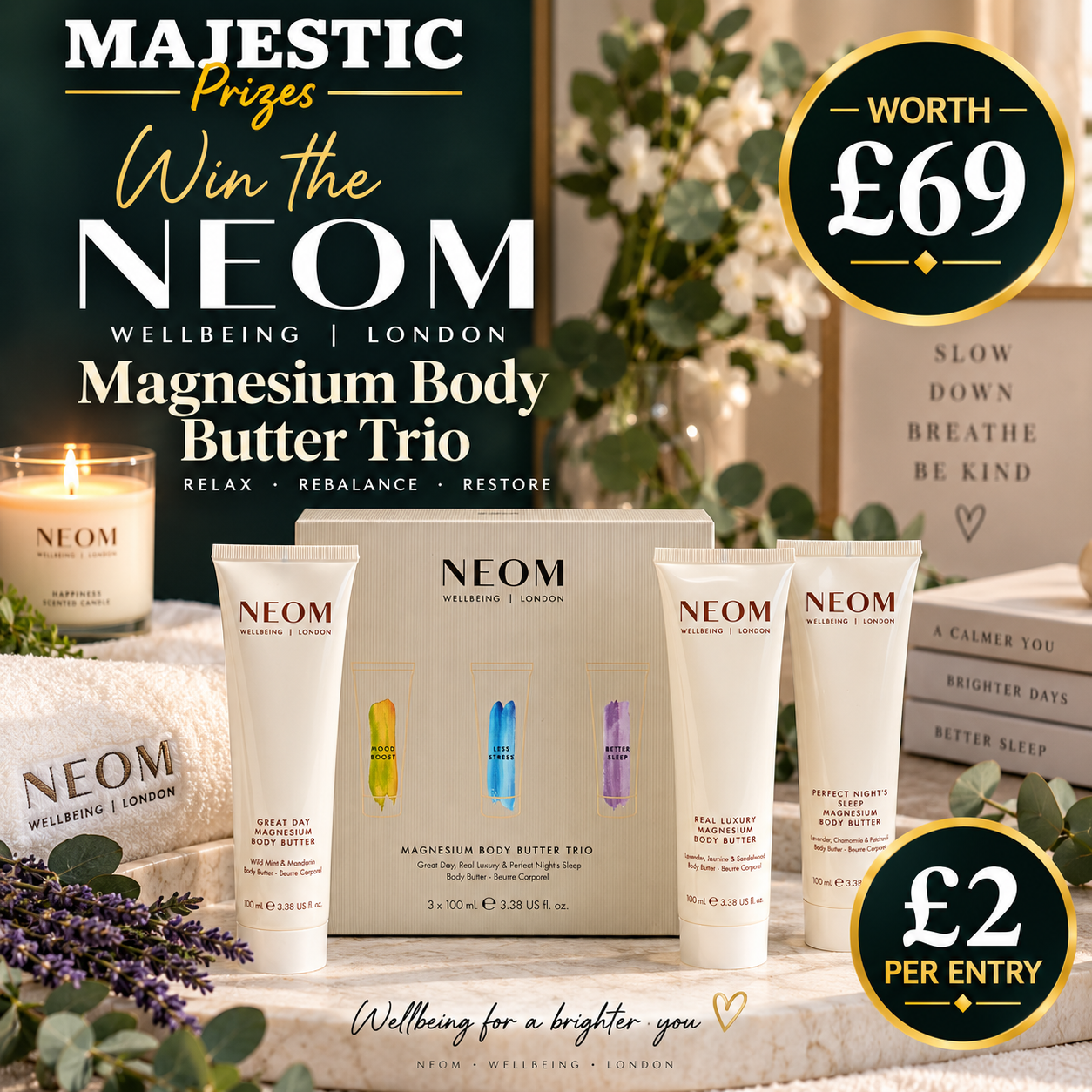 Win the NEOM Magnesium Body Butter Trio – Worth £69!