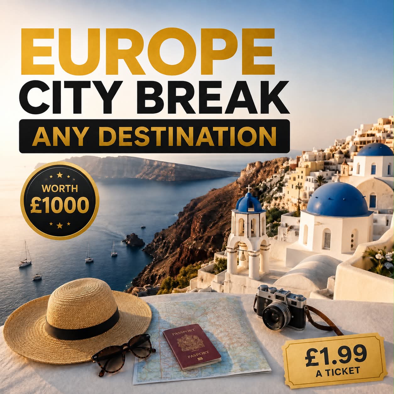 EUROPE CITY BREAK WORTH £1000