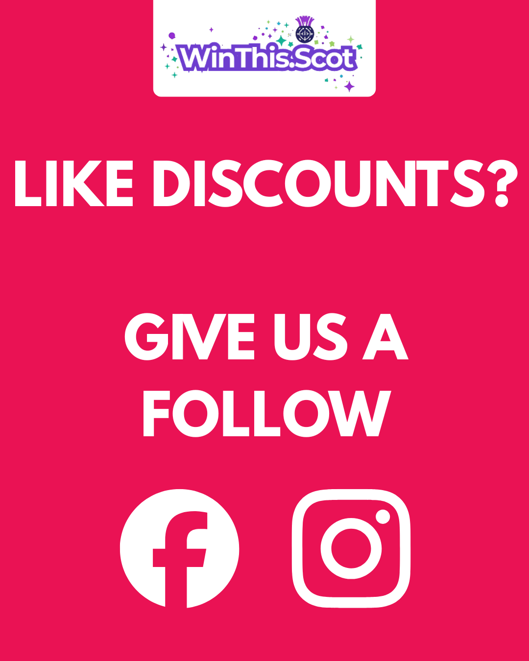 FOLLOW US FOR OFFERS: