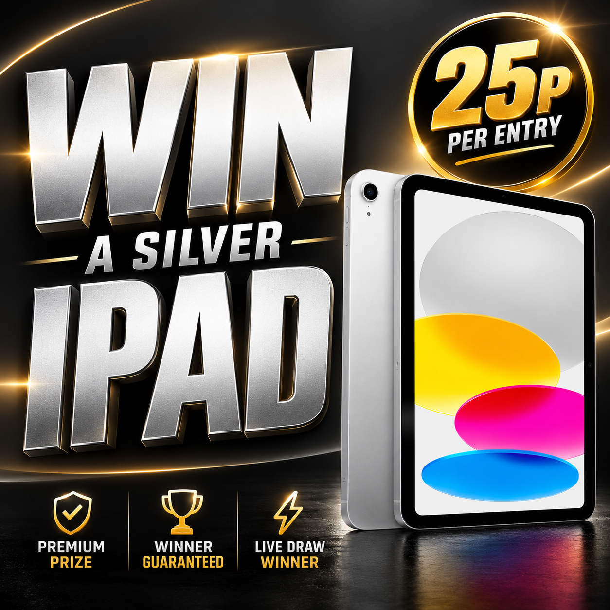 📱 Win - APPLE IPAD in SILVER - JUST 25p