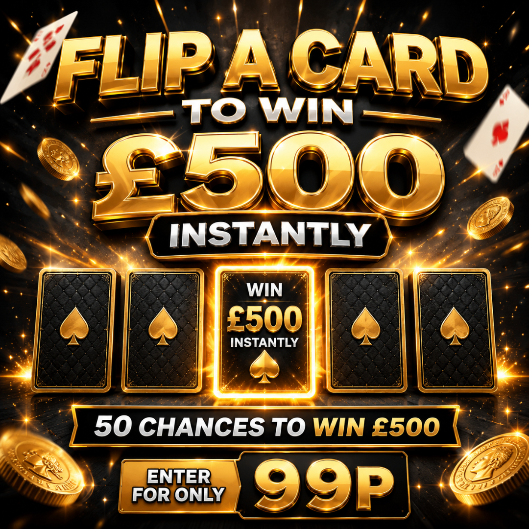 💥 Flip a Card to Win £500 Instantly – Tickets Just 99p!