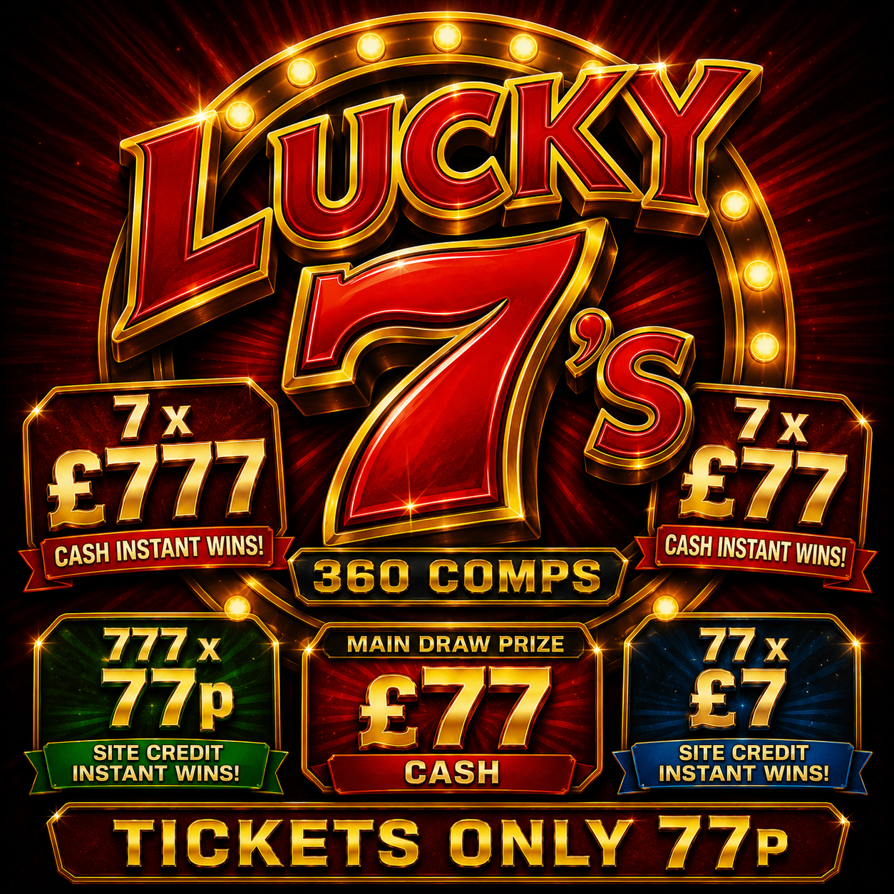 LUCKY 7's HAS LANDED! Only 77p!