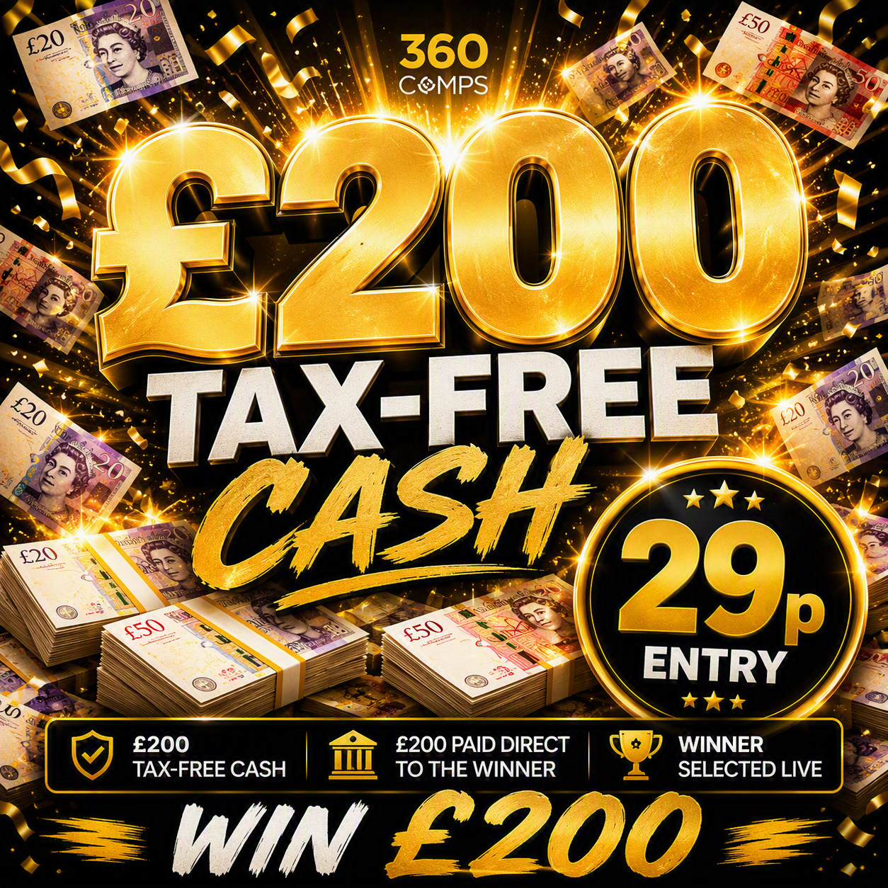 💷 WIN £200 TAX-FREE CASH
