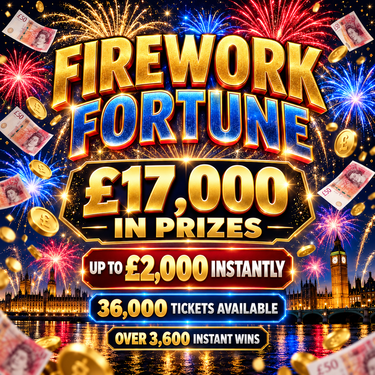 🎆 FIREWORK FORTUNE — WIN A SHARE OF £10,000! 🎆