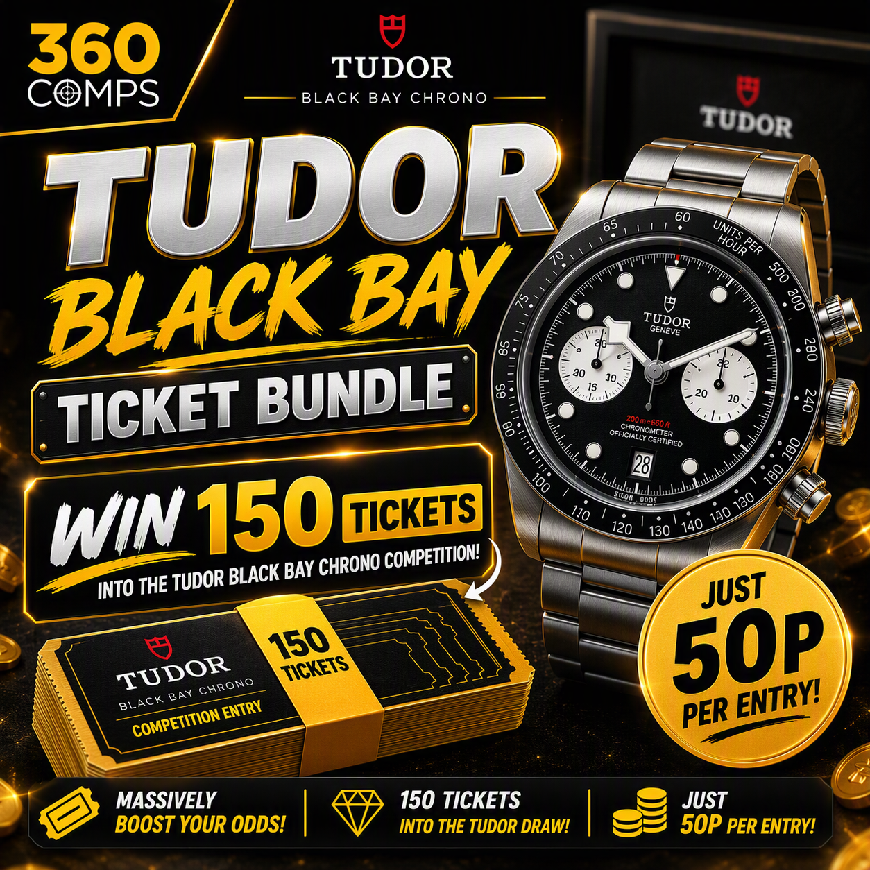 ⌚ Tudor Black Bay - Ticket Bundle - WIN 150 TICKETS ⌚