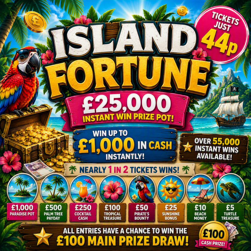 Island Fortune - £25,000 Instant Win Treasure Hunt