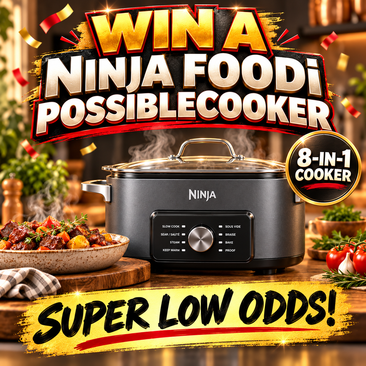 WIN A NINJA FOODI SLOW COOKER for only £1.79! SUPER LOW ODDS!