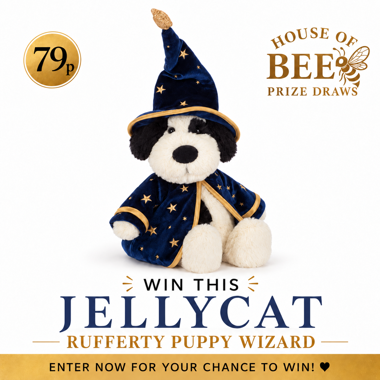 Win Jellycat Rufferty Puppy "Wizard"