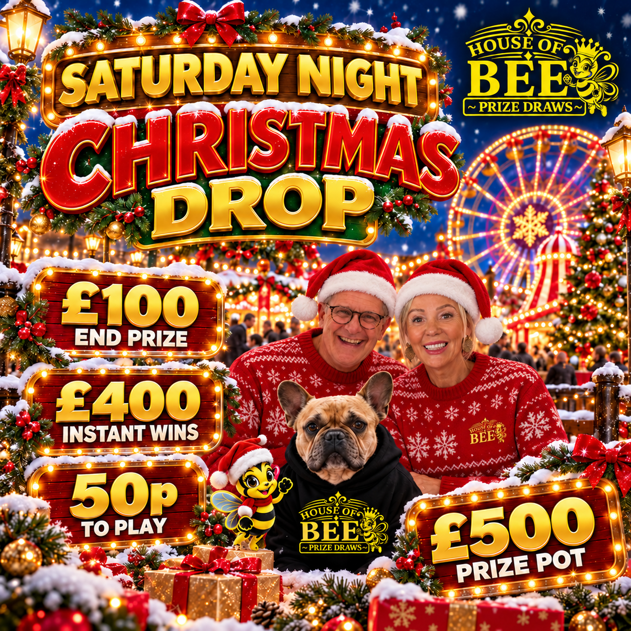 Saturday Night Christmas Drop- £500 Prize Pot - £100 End Prize