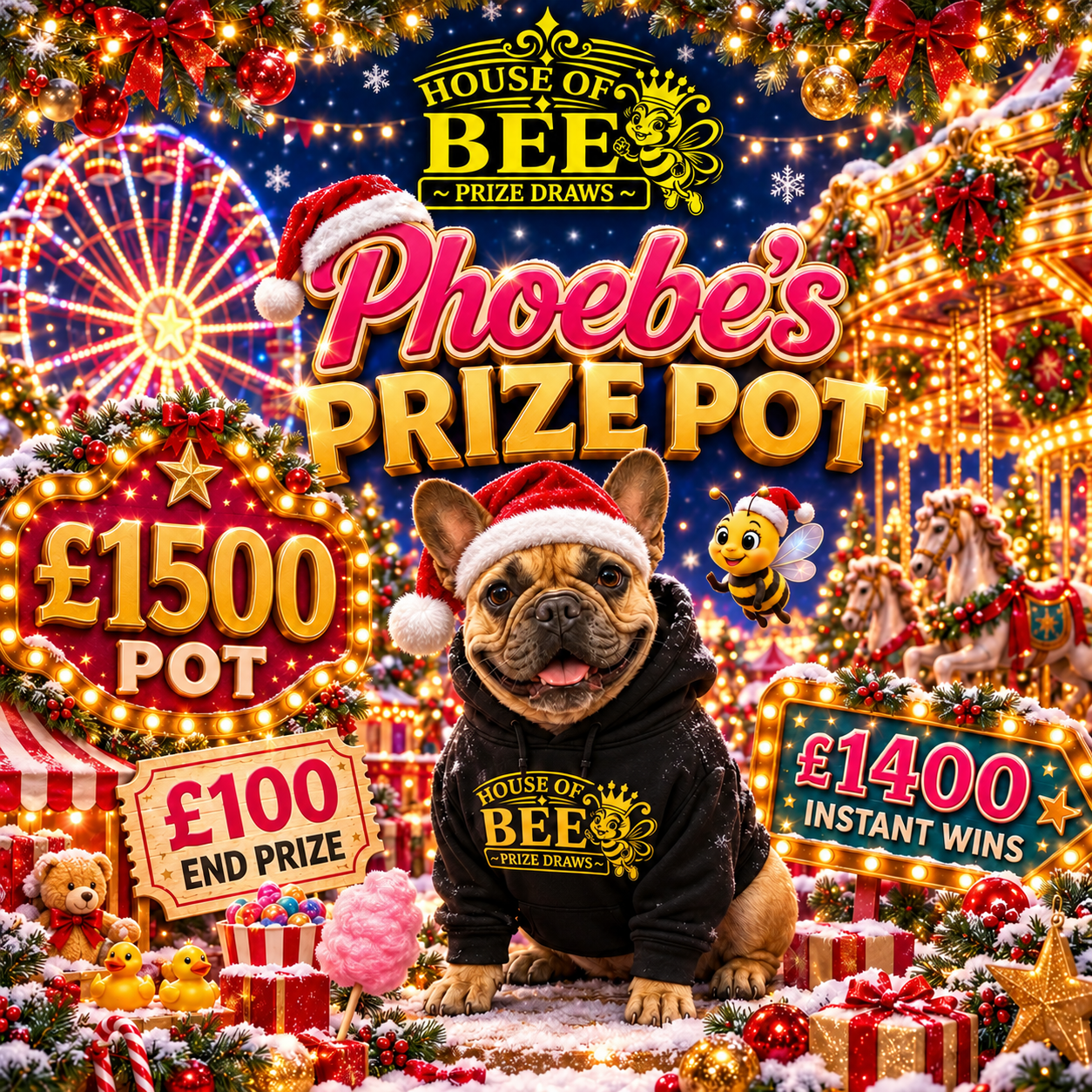 Phoebes Prize Pot- £1500 Prize Pot- £100 End Prize