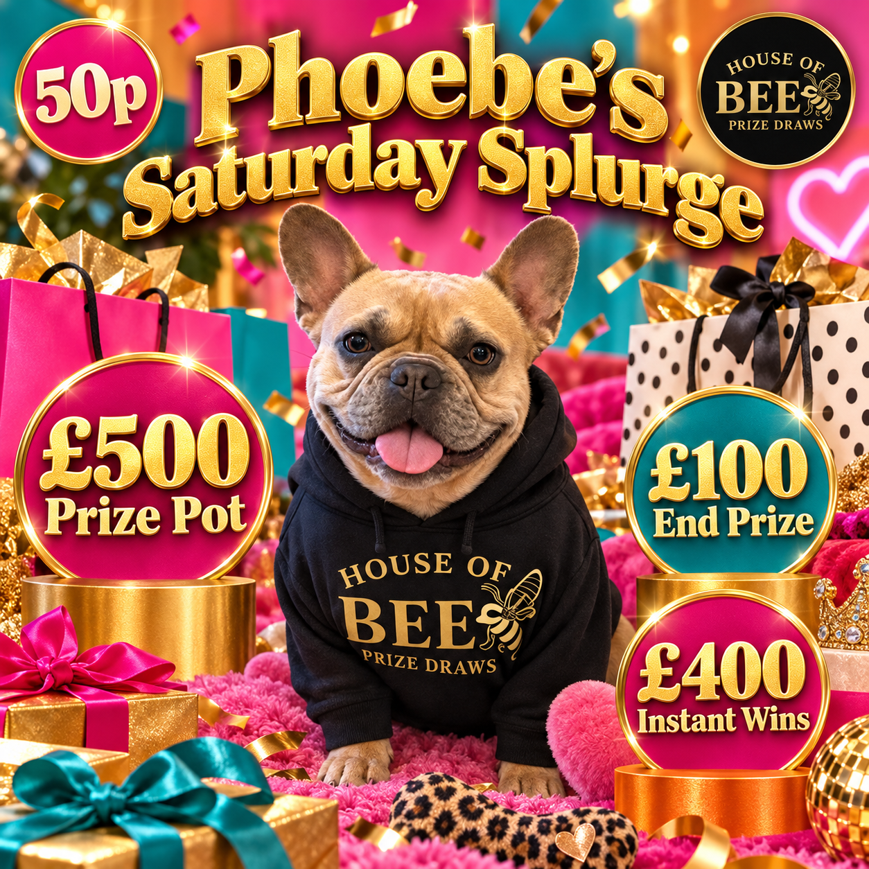 Phoebe's Saturday Splurge - £500 Prize Pot - £100 End Prize